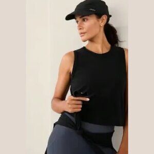 Athleta Ultimate Muscle Cropped Black Tank Size Small